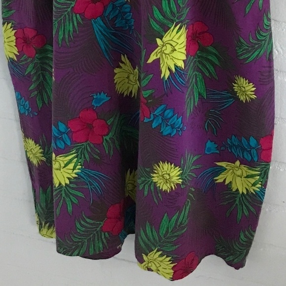 Mini tank dress Tropical Aloha Hawaii Women Purple Yellow Pink Sz XXL - Picture 2 of 3